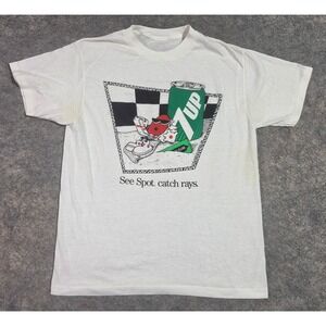 Vintage 1988 7UP Cool Spot T-Shirt See Spot Catch Rays White Single Stitch 80s